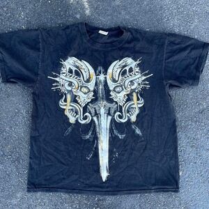 Y2K 2000s Affliction like graphic Shirt size L